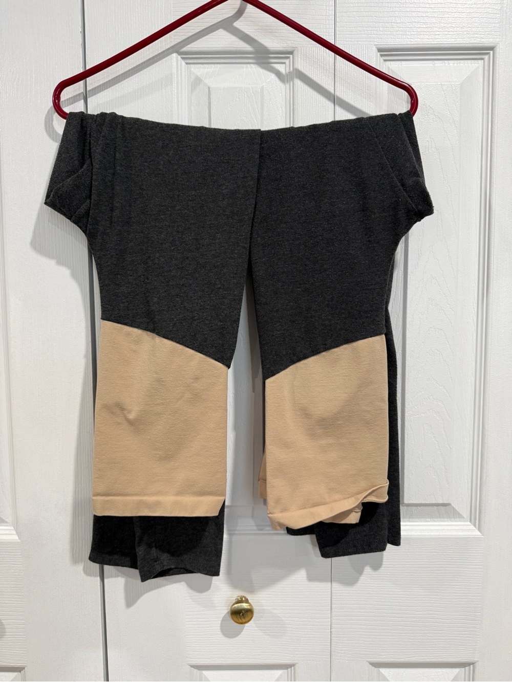 Motherhood Maternity Charcoal and Beige Colorblock Joggers